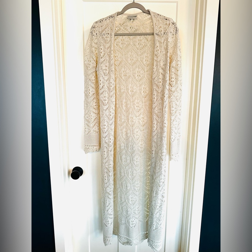 Freshman Ivory Crochet Cardigan